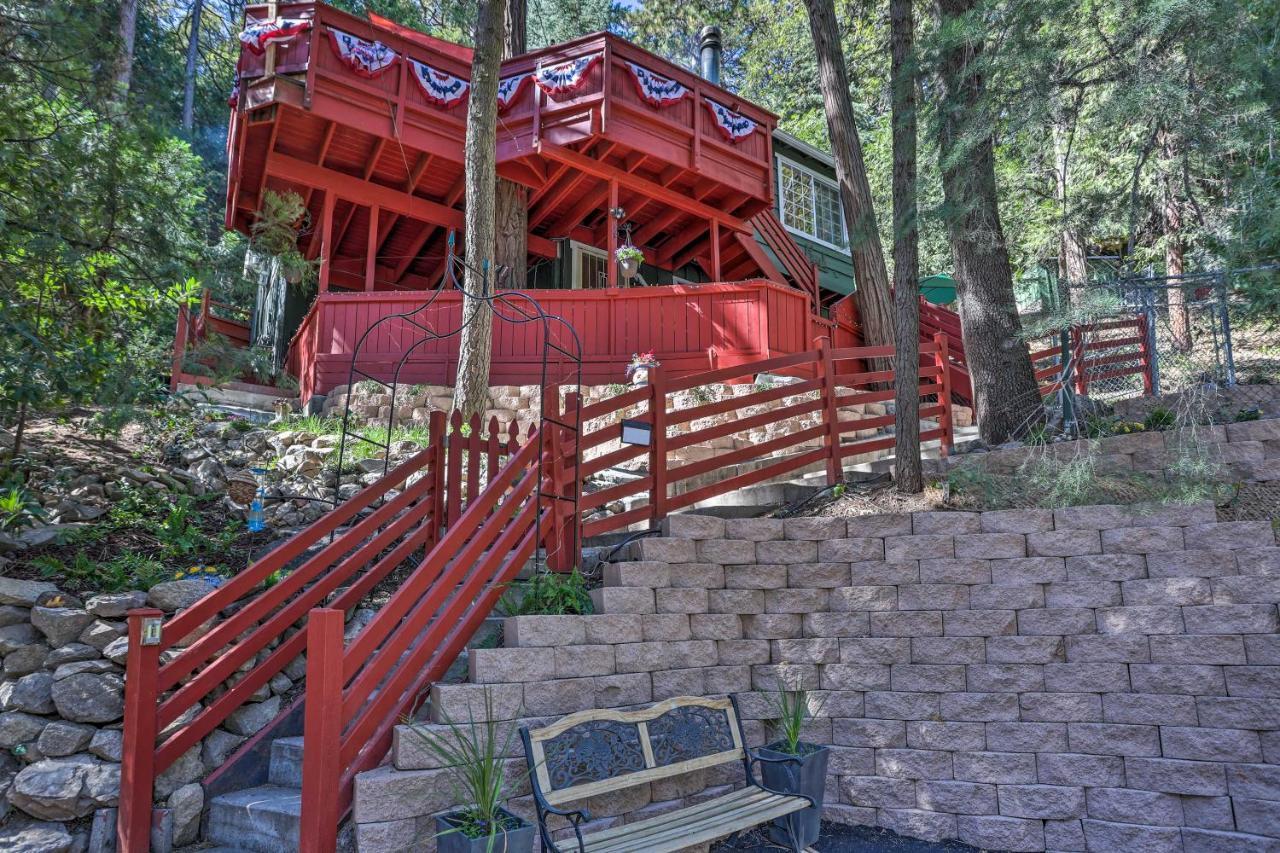 Boho Crestline Cabin, 1 Mile To Lake Gregory! 외부 사진